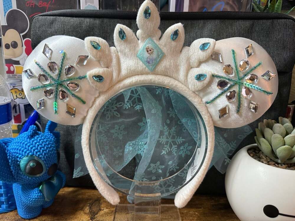 EUC Disney Parks Frozen Elsa Mickey Mouse Veil Headband